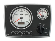 VETUS Stylish aluminium engine panel, with white gauges, 12V, (0-4,000rpm).