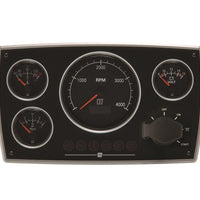VETUS Stylish aluminium engine panel with black gauges, 24V, (0-4,000rpm)