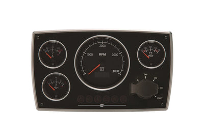 VETUS Stylish aluminium engine panel with black gauges, 24V, (0-4,000rpm)