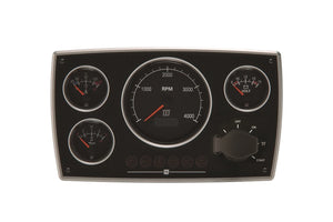 VETUS Stylish aluminium engine panel with black gauges, 24V, (0-4,000rpm)