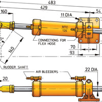 VETUS hydraulic cylinder for 10 mm tubing (MTC12510)