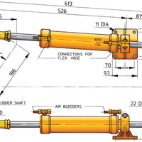 VETUS hydraulic cylinder for 10 mm tubing (MTC17510)