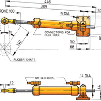 VETUS hydraulic cylinder for 10 mm tubing (MTC5210)
