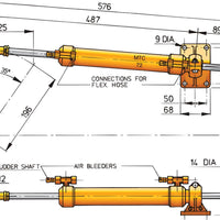 VETUS hydraulic cylinder for 10 mm tubing (MTC7210)