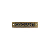 AG Coolant - Oblong Name Plate Brass