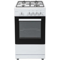 Single Cavity Gas Cooker with 4 Burner Hob (50cm / White / 48L)