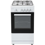 Single Cavity Gas Cooker with 4 Burner Hob (50cm / White / 48L)
