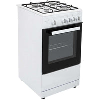 Single Cavity Gas Cooker with 4 Burner Hob (50cm / White / 48L)