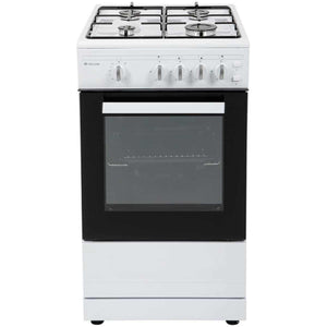 Single Cavity Gas Cooker with 4 Burner Hob (50cm / White / 48L)