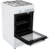 Single Cavity Gas Cooker with 4 Burner Hob (50cm / White / 48L)