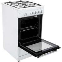 Single Cavity Gas Cooker with 4 Burner Hob (50cm / White / 48L)