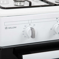 Single Cavity Gas Cooker with 4 Burner Hob (50cm / White / 48L)