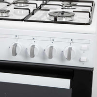 Single Cavity Gas Cooker with 4 Burner Hob (50cm / White / 48L)
