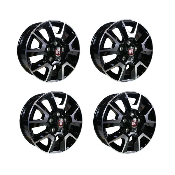 AG Light Alloy Trim Set Black Silver 16 Inch