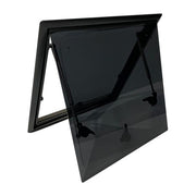 Campervan Hinged Window Black Alloy Frame 350 (W) x 500mm (H)