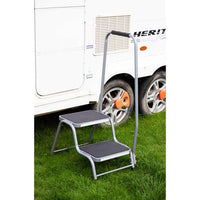 Maypole Double Steel Caravan Step with Handrail