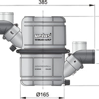 VETUS Dual-stage waterlock with 40mm hose connections, 4.5 litres (NLP40)