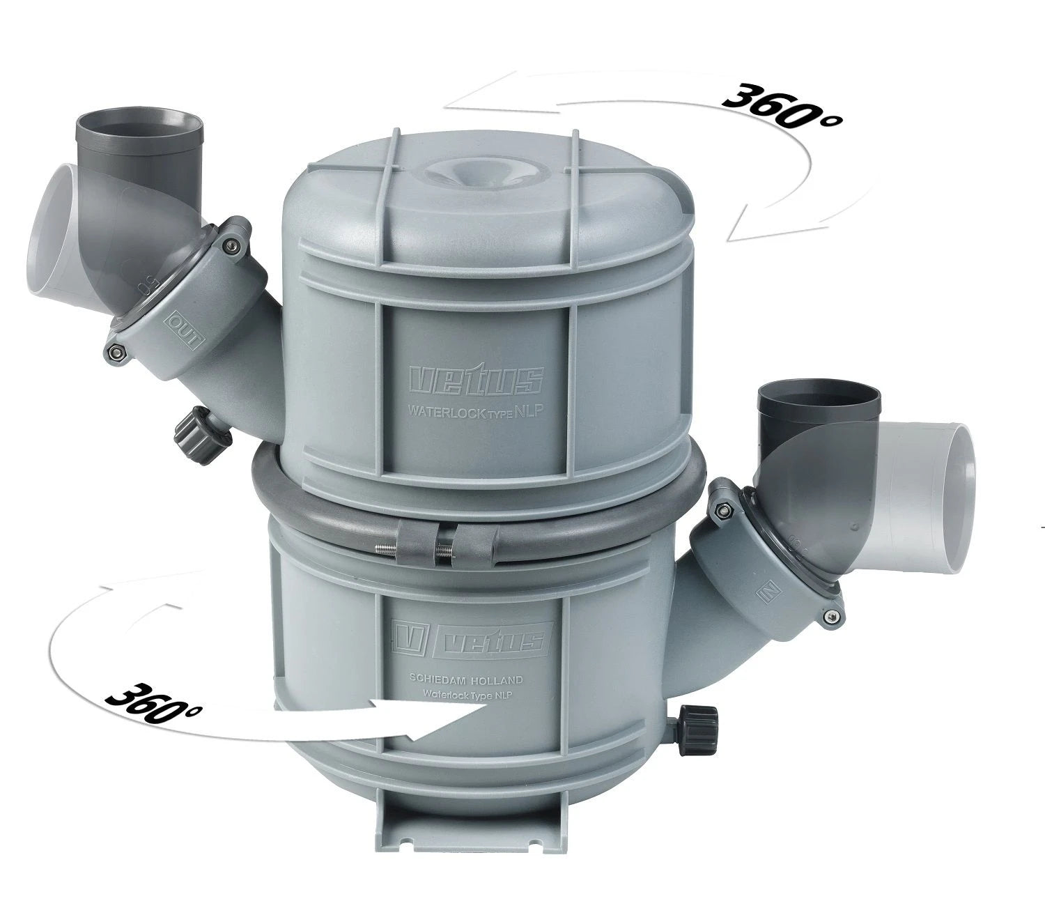VETUS Dual-stage waterlock with 51mm hose connections, 10 litres