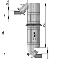 VETUS muffler/gooseneck type NLPG, 45mm hose connections (NLPG45)