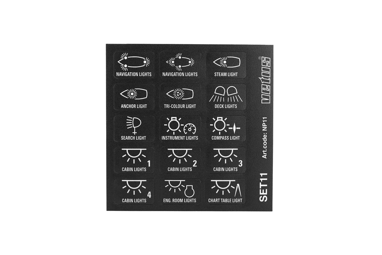 VETUS Set name plates np11 for