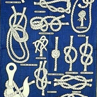 NAUTICAL KNOTS GALLEY CLOTH TEA TOWEL 100% cotton Navy & White