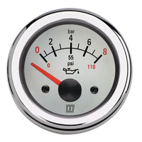 VETUS oil pressure gauge, white, 12V, cut-out size 52mm