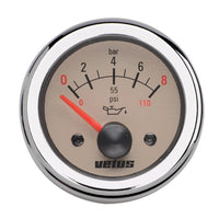 VETUS oil pressure gauge, cream, 24V, cut-out size 52mm (OIL24W)
