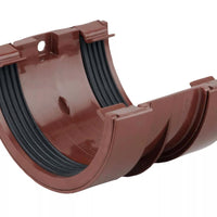 Osma Roundline Gutter Joint Bracket Brown 112mm