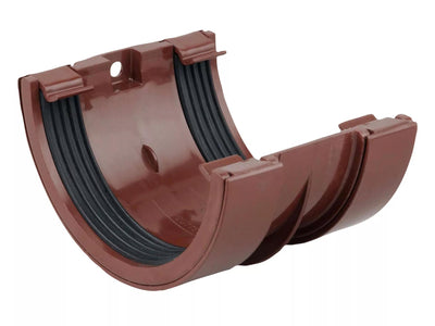 Osma Roundline Gutter Joint Bracket Brown 112mm