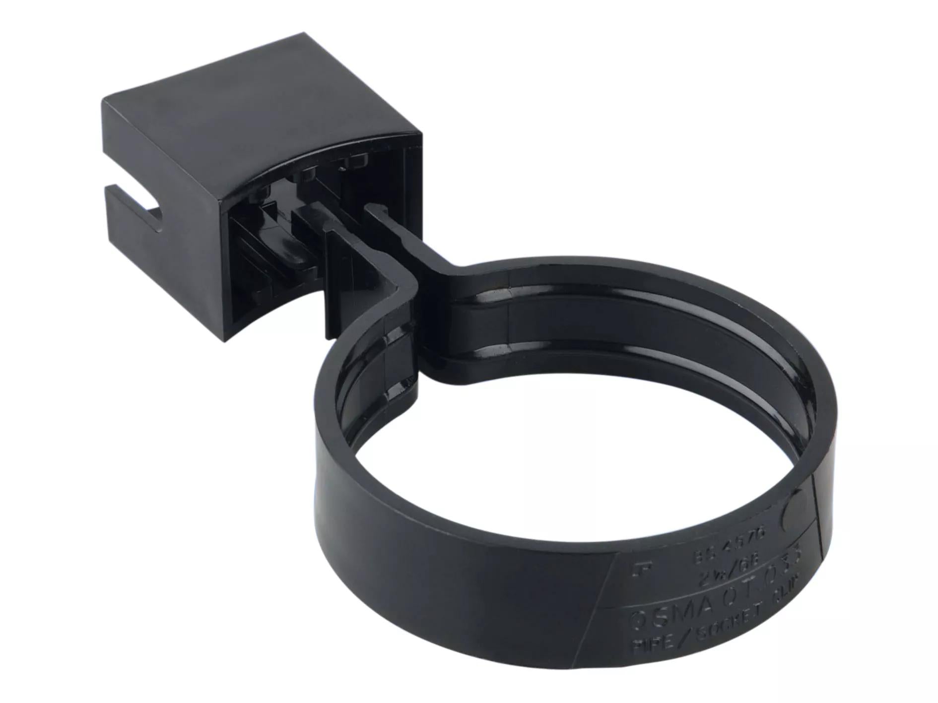 Osma Roundline Pipe Socket Bracket Black 68mm