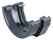 Osma Squareline Conn-Roundline Gutter Black 100mm