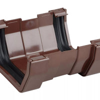 Osma Squareline Gutter Union Brown 100mm