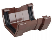 Osma Squareline Gutter Union Brown 100mm