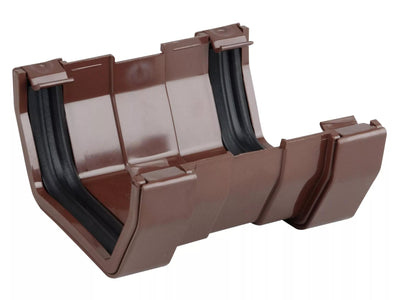 Osma Squareline Gutter Union Brown 100mm