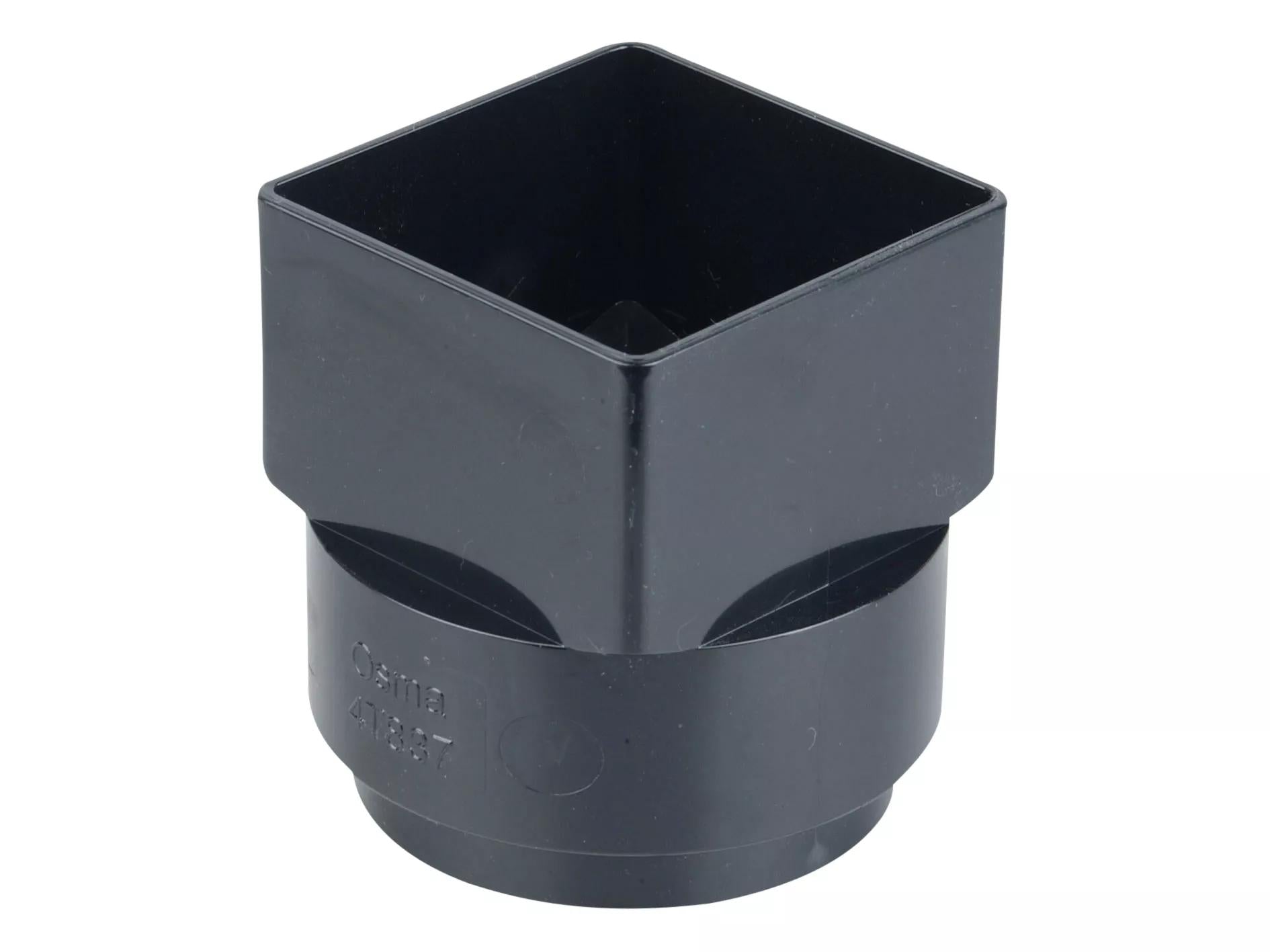 Osma Squareline Outlet Adaptor Round Black 61mm