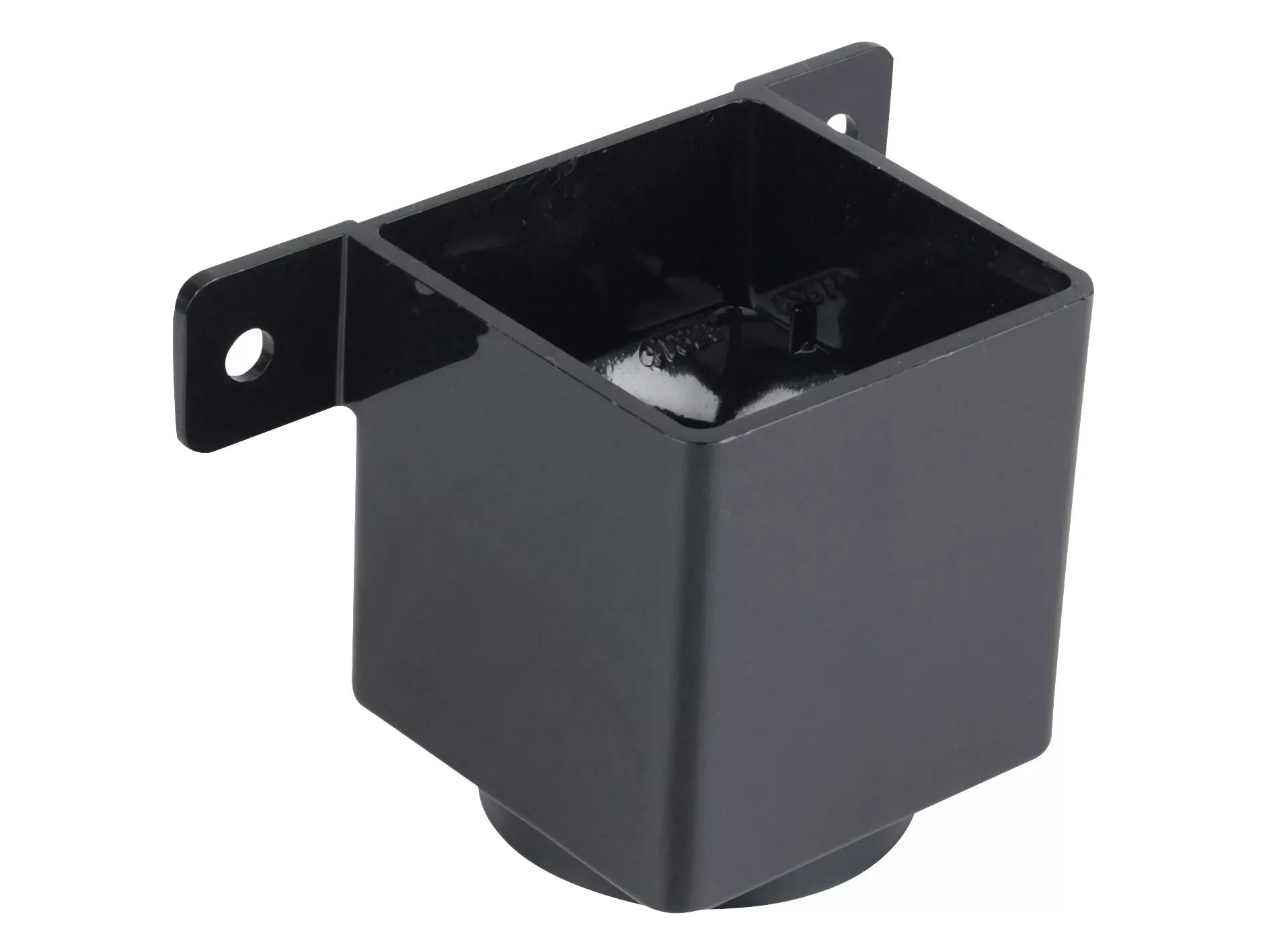 Osma Squareline Pipe Connector & Brackt Black 61mm