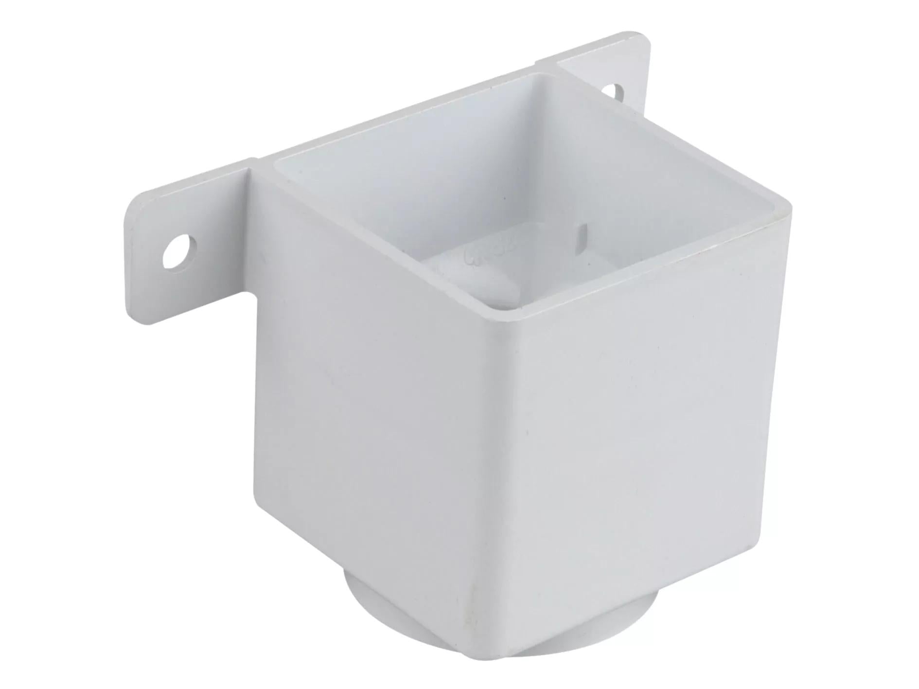 Osma Squareline Pipe Connector & Brackt White 61mm