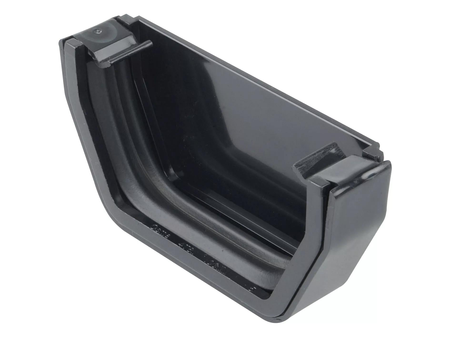 Osma Squareline Gutter Stopend External Black 100mm