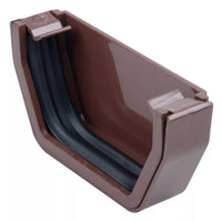 Osma Squareline Gutter Stopend External Brown 100mm