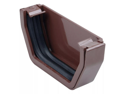 Osma Squareline Gutter Stopend External Brown 100mm