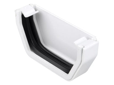 Osma Squareline Gutter Stopend External White 100mm