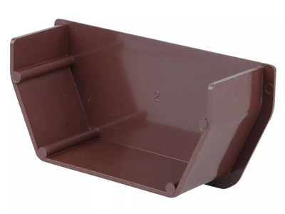 Osma Squareline Gutter Stopend Internal Brown 100mm