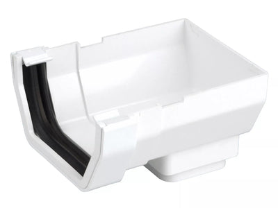 Osma Squareline Stopend Outlet White 100mm
