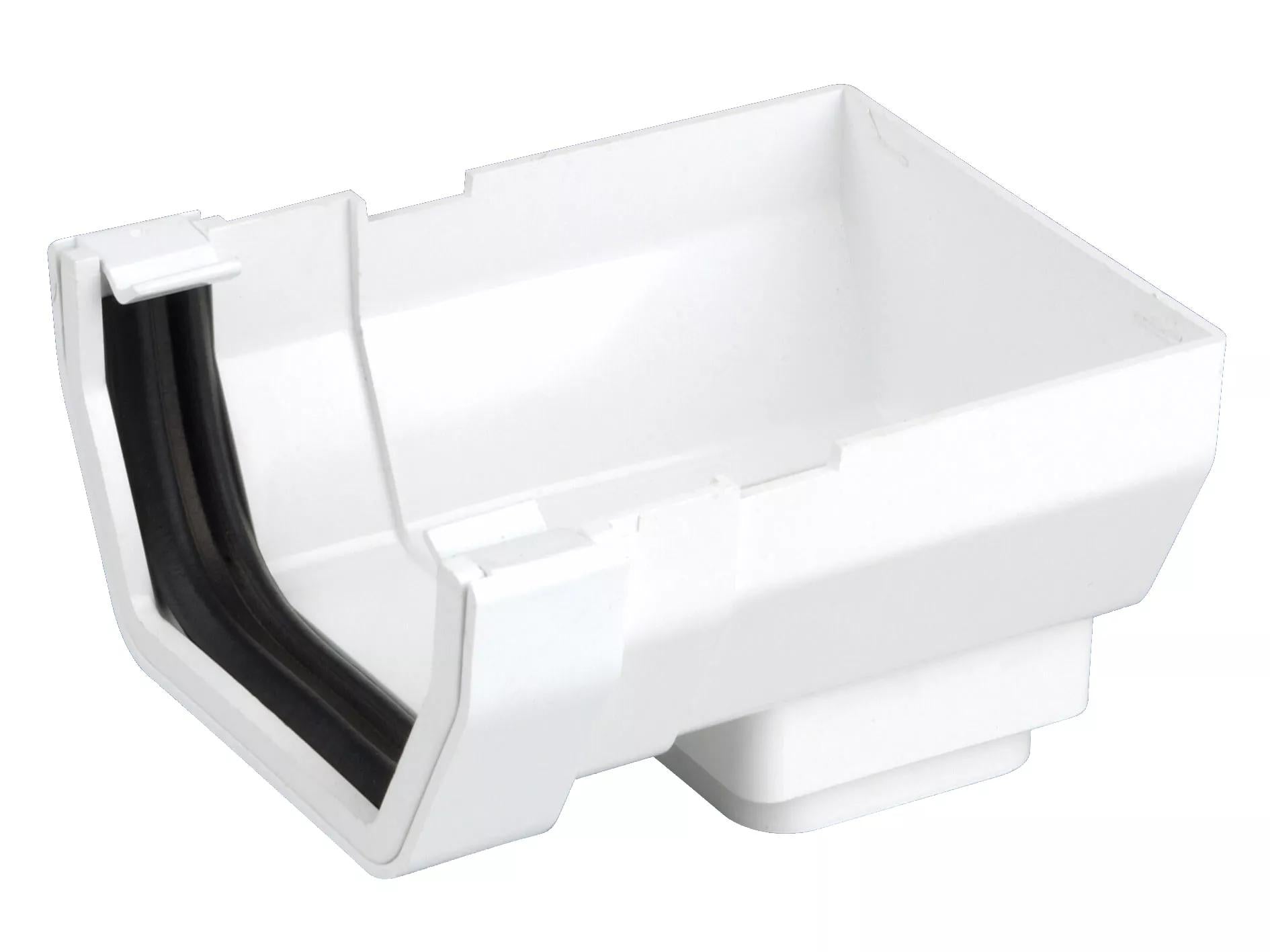 Osma Squareline Stopend Outlet White 100mm