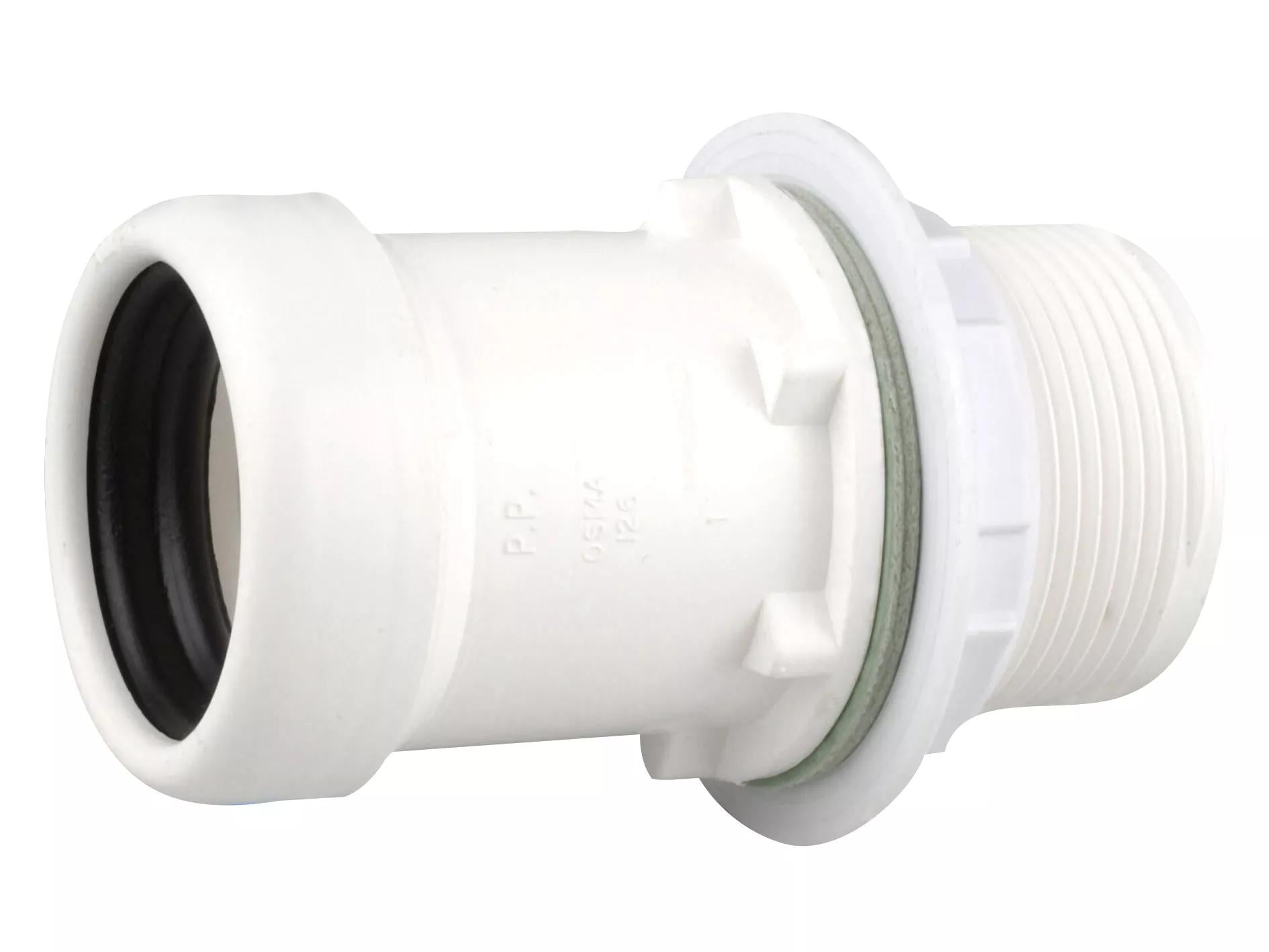 Osma Weld 40mm Straight Tank Connector White