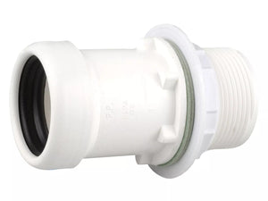 Osma Weld 40mm Straight Tank Connector White