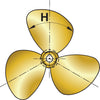 VETUS 3-bladed propeller P3C, 13" x 11", left-handed (P3C13X11L)