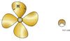 VETUS 4-bladed propeller P4E, 14" x 12", left-handed (P4E14X12L)
