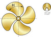 VETUS 4-bladed propeller P4G, 16" x 11", left-handed (P4G16X11L)