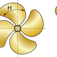VETUS 4-bladed propeller P4G, 16" x 8", right-handed (P4G16X8R)